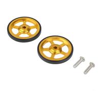 Honseadek Roues pliables de 60 mm pour vélo en alliage d'aluminium et caoutchouc - Roulement intégré - Compatible avec les roues de rechange 3Sixty légères et lisses (doré)