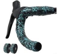 Honseadek Ruban adhésif pour guidon de vélo de route avec couche de polyuréthane, amortissement EVA de 3 mm et système de circulation d'air en tissu composite (noir bleu)