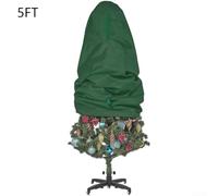 Honseadek Sac de rangement imperméable pour sapin de Noël avec design pliable et cordon de fermeture pour arbres artificiels de 0,9 m/1,5 m/2,7 m en tissu Oxford (vert foncé, 1,5 m)