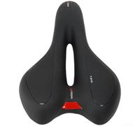 Honseadek Selle de vélo avec ventilation creuse et rails d'absorption des chocs, rembourrage en silicone souple et cuir PU imperméable pour vélo de route, VTT, siège de vélo confortable rouge (rouge)