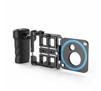 Honseadek Support de cage de téléphone portable pour la diffusion en direct et les entretiens, appareil photo compact avec poignée à double usage, banque d'alimentation 2500 mAh, compatible avec