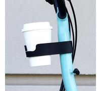 Honseadek Support de tasse à café pour vélo, compatible avec les vélos pliables, alternative au porte-bouteille sans perçage, porte-gobelet en nylon durable pour tasses de 3 à 7,3 cm, outil (noir)