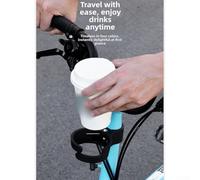 Honseadek Support de tasse à café pour vélo, compatible avec les vélos pliables, alternative au porte-bouteille sans perçage, porte-gobelet en nylon durable pour tasses de 3 à 7,3 cm, outil (rose)