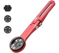 Honseadek Support d'ordinateur en alliage d'aluminium pour vélo de montagne et de route - Support d'extension réglable pour caméra d'action et lumières (rouge)