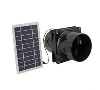 Honseadek Système de ventilation à panneau solaire 10 W, extracteur d'air rond 12 V CC boîtier moteur 15,2 cm de diamètre pour camping-car, bateau, grenier, serre (noir)