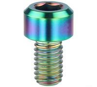 Honseadek TC4 Vis de fixation en titane M6 x 10 mm pour vélo de route, VTT pliant, finition PVD dorée arc-en-ciel, kit de matériel de boulon à six pans creux (coloré, 1 pièce)