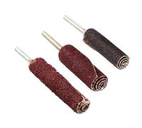 Honseadek Tête de meulage de papier abrasif grain 120 pour outils rotatifs, roue abrasive cylindrique avec tige de 3 mm, compatible avec perceuse électrique, outil pneumatique, meuleuse droite (3 x 10