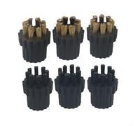 Honseadek Têtes de brosse de rechange pour nettoyeur vapeur - Ensemble de brosses de nettoyage en laiton durable et nylon, 6 pièces pour balai vapeur X5 X500 X700, gril de four