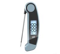 Honseadek Thermomètre à viande numérique pliable à lecture instantanée avec écran LCD rétroéclairé pour cuisine, pâtisserie, grillades et rôtis (bleu)