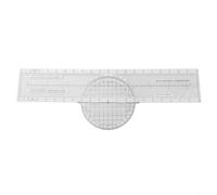 Honseadek Traceur d'aviation, règle à glissière azimutale rotative à 360°, règle de navigation ABS, transparente, 33,6 x 11,1 cm, 4 unités d'échelle compatible avec cartes VFR