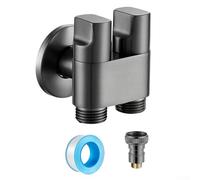 Honseadek Vanne d'angle à double contrôle G1/2 pour salle de bain, connecteur de machine à laver, valve d'alimentation en eau pour toilettes, bidet, pulvérisateur d'évier de cuisine, pommeau de douche