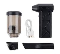 Honseadek Ventilateur à turbine portable haute vitesse avec kit de collecte de poussière Mini aspirateur de voiture 4000 mAh 130 000 tr/min Noir