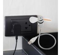 Honseadek Ventilateur horloge silencieuse en dessous de 36 dB pour la maison et le bureau, ventilateur d'horloge USB avec affichage LED, tuyau en métal réglable, ventilateur de bureau 5 V CC personnel