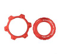 Honseadek Verrou central à 6 boulons pour moyeu de vélo, kit d'adaptateur pour disques de frein à disque sur VTT, matériau en alliage d'aluminium et installation facile (SKU rouge)