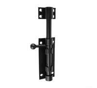 Honseadek Verrou de porte coulissant robuste en acier inoxydable de 15,2 cm d'épaisseur pour portes en bois, maison, jardin, matériel de construction (noir)