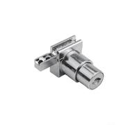 Honseadek Verrou de porte coulissante en alliage de zinc pour vitrines et comptoirs - 5 à 8 mm d'épaisseur - Finition argentée - Avec 2 clés - Installation sans perçage