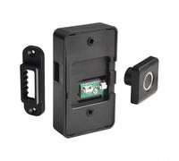 Honseadek Verrou électronique noir pour tiroir et armoire - Verrou de sécurité - Composition biométrique ABS - Empreintes digitales - 1020 empreintes digitales - Mot de passe sans clé (10 empreintes