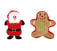 honselia Lot de 2 jouets de Noël interactifs en peluche douce avec couineur pour chiens de petite et moyenne taille