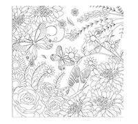 Honsell 12113 - Cadre avec Motif Floral, Format 30 x 30 cm, Motif pré-imprimé à colorier avec des peintures acryliques, aquarelles et à l'huile et feutres et Crayons de Couleur