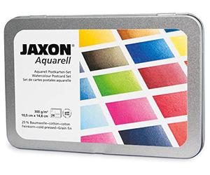 Honsell 15469 Jaxon Aquarelle Lot de 24 cartes postales en carton aquarelle sans acide 300 g/m² au format A6 avec champ d'adresse
