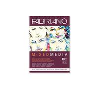 Honsell Fabriano Lot de 40 Feuilles de Papier d'artiste Mixte, Format A4, 250 g/m², Convient pour Les Techniques de Peinture Humide et sèche, Blanc, Set Pièces