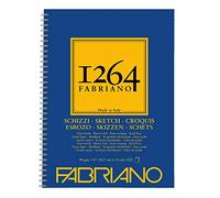 Fabriano Bloc à croquis Schizzi 1264 à spirale 120 feuilles 90 g/m² A4 Blanc ivoire Sans acide