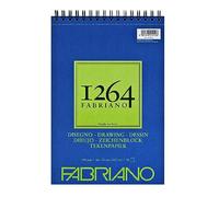 Honsell 19100646 Fabriano Disegno Bloc à dessin à spirale 1264 180 g/m² Format A4 50 feuilles de papier blanc naturel satiné à grain moyen sans acide pour toutes les techniques à sec
