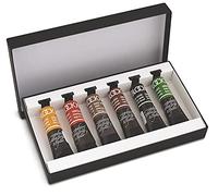 Honsell 40645 Blockx Lot de 6 flacons de peinture à l'huile Couleurs terre 20 ml Couleurs brillantes avec concentration élevée en pigments, 100% résistante à la lumière, multicolore
