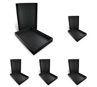 Honsell 81330 - Boîte de rangement avec couvercle pour formats DIN A5, dimensions intérieures env. 23,0 x 16,0 x 3,5 cm, boîte en carton noir avec surface satinée (Lot de 5)