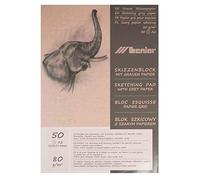 Honsell Bloc de 50 Feuilles de Papier recyclé 80 g/m² -Format A2-100% écologique-Surface Rugueuse-pour Dessin et Esquisse, Gris/Marron, A2