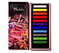 Honsell Blockx 49910 Lot de craies pastel d'artiste, couleurs brillantes, en carton fin, fabriquées à la main avec des pigments purs, fort pouvoir couvrant, carton, multicolore, 12 couleurs
