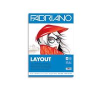 Honsell Fabriano Layout Bloc de 70 Feuilles sans Acide, résistant aux Perforations, Surface Lisse, idéal pour Esquisse, Dessin et Calligraphie 21 x 29,7 cm 75 g/m², Blanc, A4
