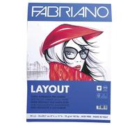 Honsell Fabriano Layout Bloc de 70 Feuilles sans Acide, résistant aux Perforations, Surface Lisse, idéal pour Esquisse, Dessin et Calligraphie 21 x 29,7 cm 75 g/m², Blanc, A4