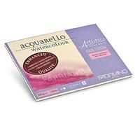 Honsell Fabriano Artistico Acquarello Watercolour, extra blanc, satiné pressé à chaud, 23 x 30,5 cm, 20 feuilles de 300 g/m², carton aquarelle d'artiste de qualité supérieure, bloc encollé sur les 4