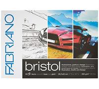 Honsell Fabriano Bristol Block, 250 g/m², 20 feuilles, surface lisse, très effaçable, idéal pour illustrations, graphiques et design, Blanc., DIN A3