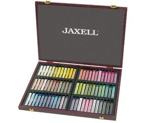 Honsell Jaxell 47772 Lot de 72 pastels de forme carrée, dans un coffret en bois, pour un travail précis sur une surface et une précision, des couleurs riches et résistantes à la lumière, idéal pour les artistes, les peintres amateurs, l'école, les cours d'art