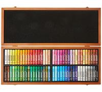 Honsell Jaxon 47473 Lot de 72 pastels à l'huile dans un coffret en bois Couleurs brillantes, résistantes à la lumière, idéales pour les artistes, les peintres amateurs, les enfants, l'école, les cours d'art, sans polluants