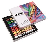 Honsell Jaxon 49412 Lot de 12 pastels à la cire aquarelle aquarelle aquarellables dans un étui en carton, haute brillance des couleurs, peinture riche, pour artistes, peintres amateurs, cours d'art
