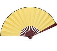 HONSHEN Éventail chinois pliable avec arts chinois traditionnels 33 cm (jaune)