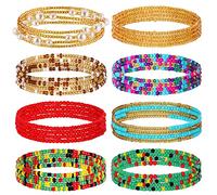 Honsny Perles de taille africaines de 58 à 127 cm pour femme - Chaîne de ventre superposée - Accessoires de bijoux de corps pour femme, 41 Inch, Plastique, Pas de gemme