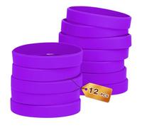 HONTIUS 12 pièces Bracelets en silicone, Clair Élastiques en Silicone 8''Bracelets en caoutchouc élastique pour Sport Homme Femme Adolescent Violet