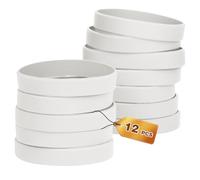 HONTIUS 12 pièces Bracelets en silicone, Clair Élastiques en Silicone 8''Bracelets en caoutchouc élastique pour Sport Homme Femme Adolescent Blanc