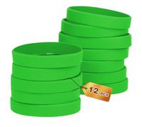 HONTIUS 12 pièces Bracelets en silicone, Clair Élastiques en Silicone 8''Bracelets en caoutchouc élastique pour Sport Homme Femme Adolescent Vert
