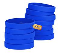 HONTIUS 12 pièces Bracelets en silicone, Clair Élastiques en Silicone 8''Bracelets en caoutchouc élastique pour Sport Homme Femme Adolescent Bleu