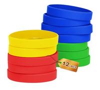HONTIUS 12 pièces Bracelets en silicone, Clair Élastiques en Silicone 8''Bracelets en caoutchouc élastique pour Sport Homme Femme Adolescent Muti