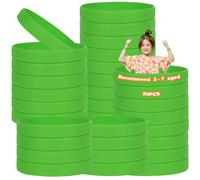 HONTIUS 6.3'' Bracelets en silicone, 50pièces Clair Élastiques en Silicone Bracelets en caoutchouc élastique Bracelets d'identification pour Sport Homme Femme Événements Festivals Vert