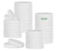 HONTIUS 8'' Bracelets en silicone, 50pièces Clair Élastiques en Silicone Bracelets en caoutchouc élastique Bracelets d'identification pour Sport Homme Femme Événements Festivals Blanc