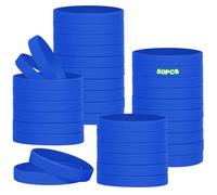 HONTIUS 8'' Bracelets en silicone, 50pièces Clair Élastiques en Silicone Bracelets en caoutchouc élastique Bracelets d'identification pour Sport Homme Femme Événements Festivals Bleu