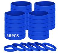 HONTIUS Bracelets en silicone, 25PCS Bleu Élastiques en Silicone 8''Bracelets en caoutchouc élastique pour Sport Homme Femme Adolescent