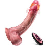 HONTIUS Gode Realiste, 8.7'' Vibro avec Vibration de Telecommande Sextoyse Vibromasseur Femme Clitoridienne avec 7 Modes, Vibro Gode Ventouse en Silicone, Gode Vibro-masseur Vibromasseur va et Vient B